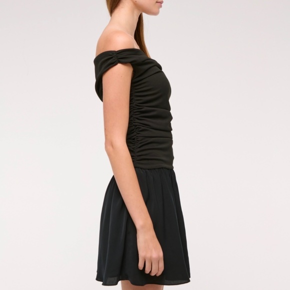 Off-The-Shoulder Ruched Mini Dress - Picture 2 of 10